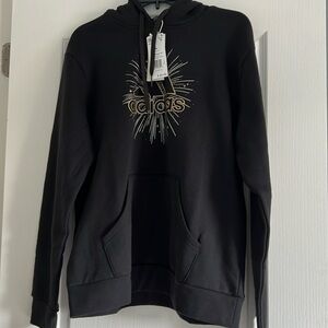 Adidas Women’s holiday hoodie size large silver gold & black soft pullover